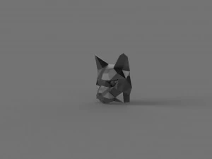 3D LOW POLY CAT FACE PRINTABLE MODEL 3D Model