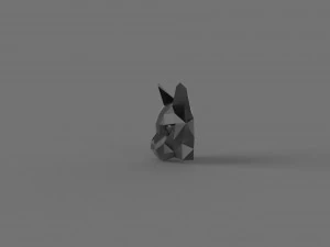 3D LOW POLY CAT FACE PRINTABLE MODEL 3D Model