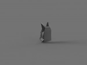 3D LOW POLY CAT FACE PRINTABLE MODEL 3D Model