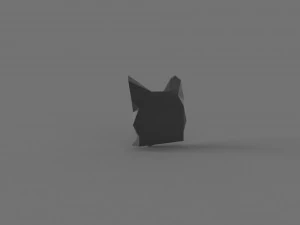 3D LOW POLY CAT FACE PRINTABLE MODEL 3D Model