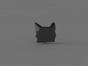 3D LOW POLY CAT FACE PRINTABLE MODEL 3D Model