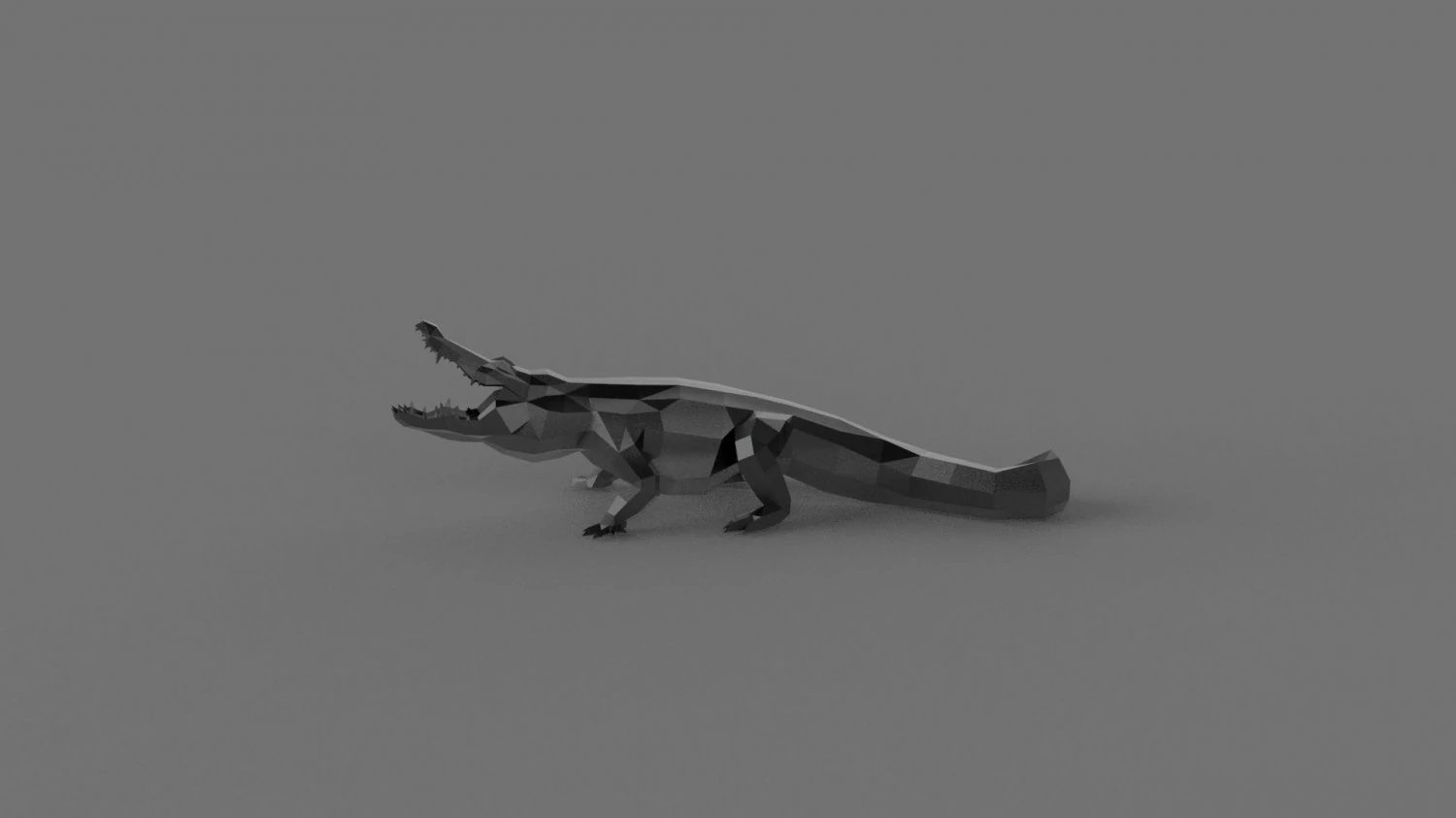 3D LOW POLY CROCODILE PRINTABLE MODEL 3D Model .c4d .max .obj .3ds .fbx .stl .blend 