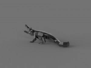 3D LOW POLY CROCODILE PRINTABLE MODEL Modelo 3D