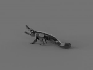 3D LOW POLY CROCODILE PRINTABLE MODEL 3D Model