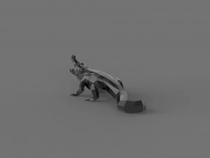 3D LOW POLY CROCODILE PRINTABLE MODEL 3D Model