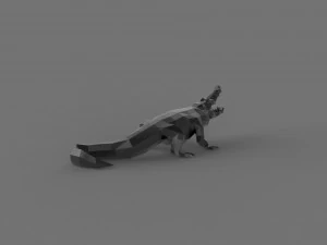 3D LOW POLY CROCODILE PRINTABLE MODEL 3D Model