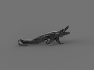 3D LOW POLY CROCODILE PRINTABLE MODEL Modelo 3D