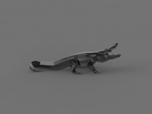 3D LOW POLY CROCODILE PRINTABLE MODEL 3D Model