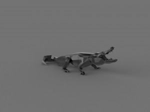 3D LOW POLY CROCODILE PRINTABLE MODEL Modelo 3D