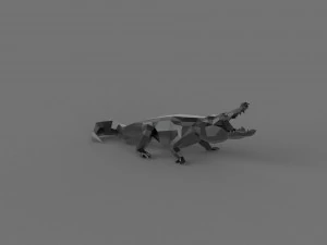 3D LOW POLY CROCODILE PRINTABLE MODEL 3D Model