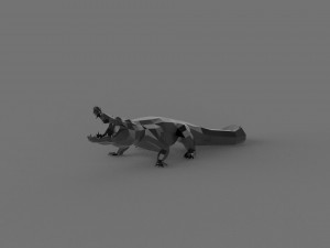 3D LOW POLY CROCODILE PRINTABLE MODEL Modelo 3D