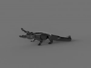 3D LOW POLY CROCODILE PRINTABLE MODEL 3D Model