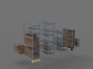 3d rack system equpment props 3Dモデル
