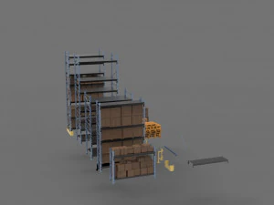 3d rack system equpment props 3D Model