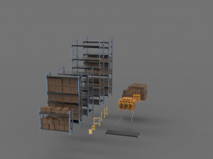 3d rack system equpment props 3D-Modell