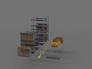 3d rack system equpment props 3D Model