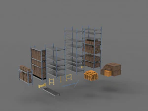 3d rack system equpment props 3D Model
