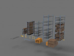 3d rack system equpment props 3D Model