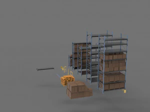 3d rack system equpment props 3D Model
