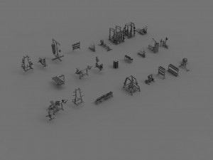3d gym equpment pack 3Dモデル