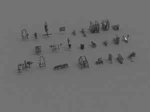 3d gym equpment pack 3D 模型