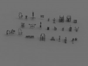 3d gym equpment pack 3D 模型