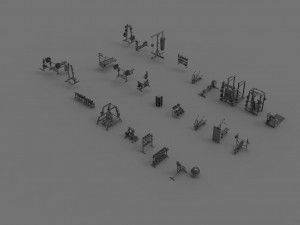 3d gym equpment pack 3D 模型