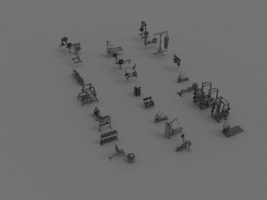 3d gym equpment pack 3D 模型