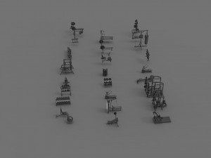 3d gym equpment pack 3D 模型