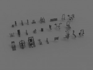 3d gym equpment pack 3D 模型