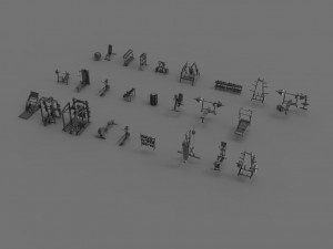 3d gym equpment pack 3D 模型