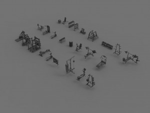 3d gym equpment pack 3D 模型