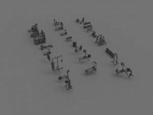 3d gym equpment pack 3D 模型