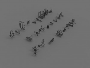 3d gym equpment pack 3D 模型