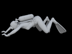 3d scuba poses for printing 3D 打印模型
