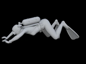 3d scuba poses for printing 3D Print Model