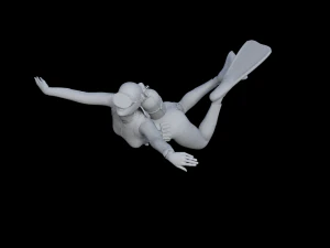3d scuba poses for printing 3D Print Model