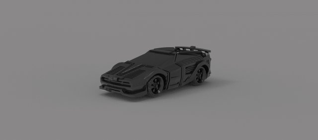 Cyberpunk Street Car READY TO PRINT MODEL Modello di stampa 3D .c4d .max .obj .3ds .fbx .stl .blend 