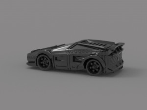 Cyberpunk Street Car READY TO PRINT MODEL Modello di stampa 3D