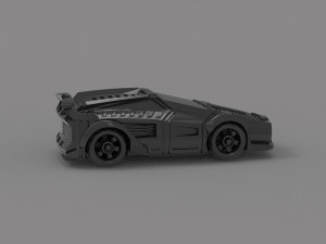 Cyberpunk Street Car READY TO PRINT MODEL Modello di stampa 3D