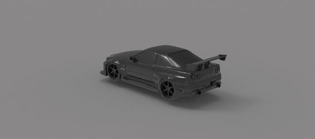Nissan Skyline GTR car READY TO PRINT MODEL Modelo de Impressão 3D .c4d .max .obj .3ds .fbx .stl .blend 