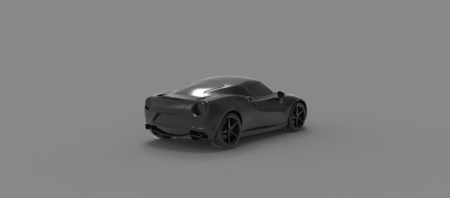 Alfa Romeo 4C Car READY TO PRINT MODEL Modèles 3D en vedette .c4d .max .obj .3ds .fbx .stl .blend