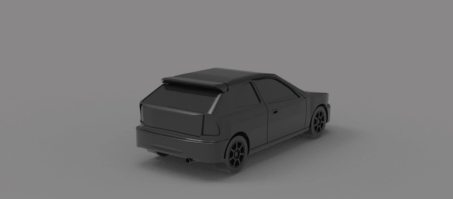 Car civic hatchback READY TO PRINT MODEL 3D Print Model .c4d .max .obj .3ds .fbx .stl .blend 