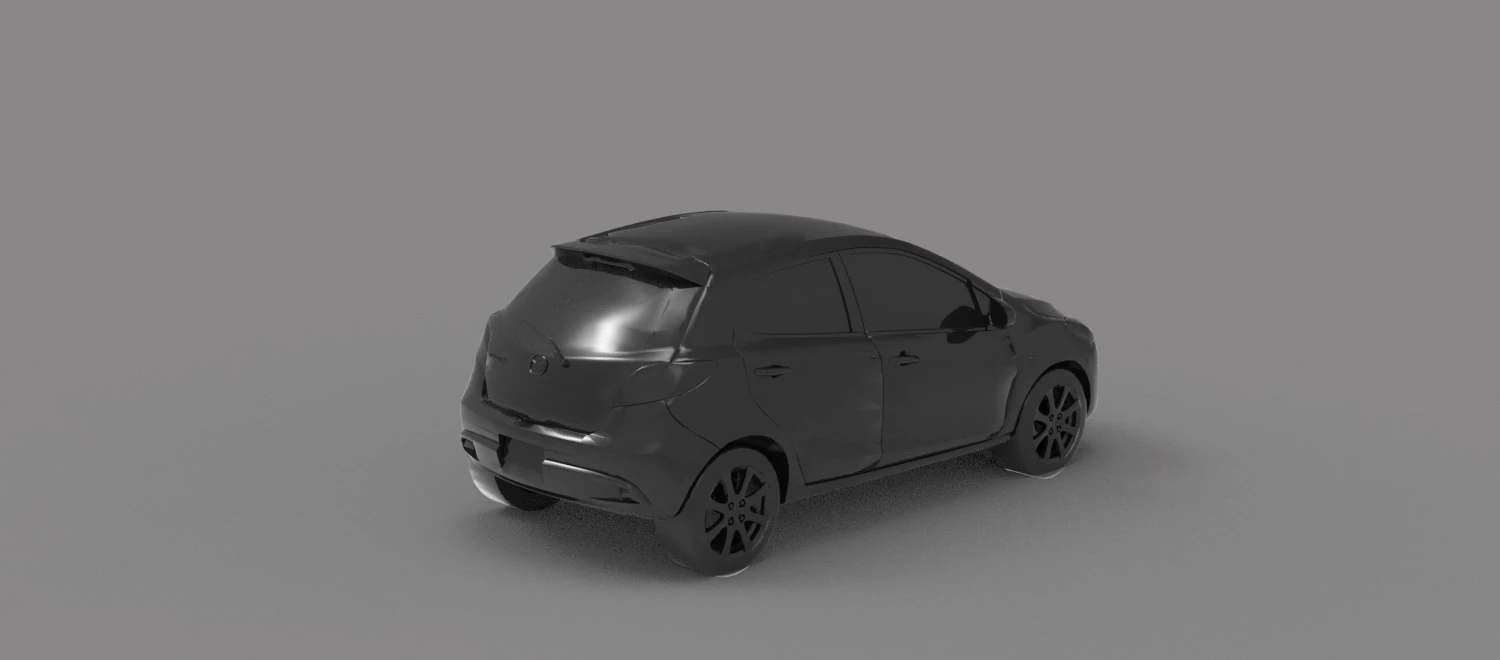 Car Mazda 2 READY TO PRINT MODEL 3D Print Model .c4d .max .obj .3ds .fbx .stl .blend 