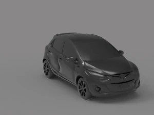 Car Mazda 2 READY TO PRINT MODEL 3D Print Model