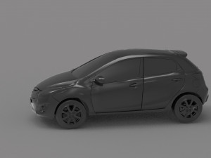 Car Mazda 2 READY TO PRINT MODEL 3D Print Model