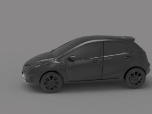Car Mazda 2 READY TO PRINT MODEL 3D Print Model