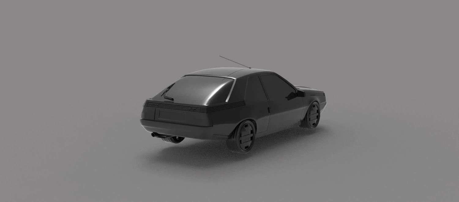 Car Renault Fuego READY TO PRINT MODEL 3D Print Model .c4d .max .obj .3ds .fbx .stl .blend 