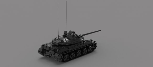 Tank AMX 30 READY TO PRINT MODEL 3D 打印模型 .c4d .max .obj .3ds .fbx .stl .blend 