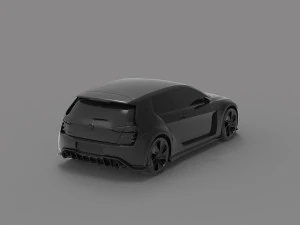 Volkswagen GTi Vision Car BASKIYA HAZIR MODEL 3D Baskı Modeli